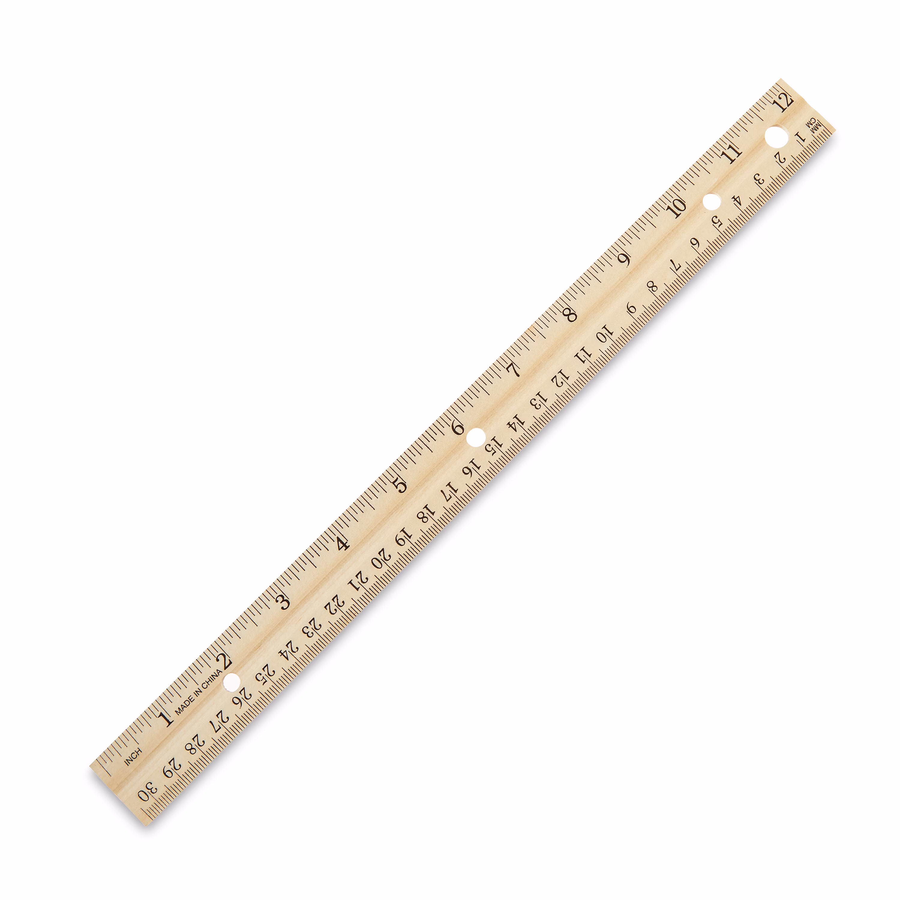 Pen+Gear Wood Ruler, Durable Classroom Measuring Tool (White, 12 in) 7yXnp