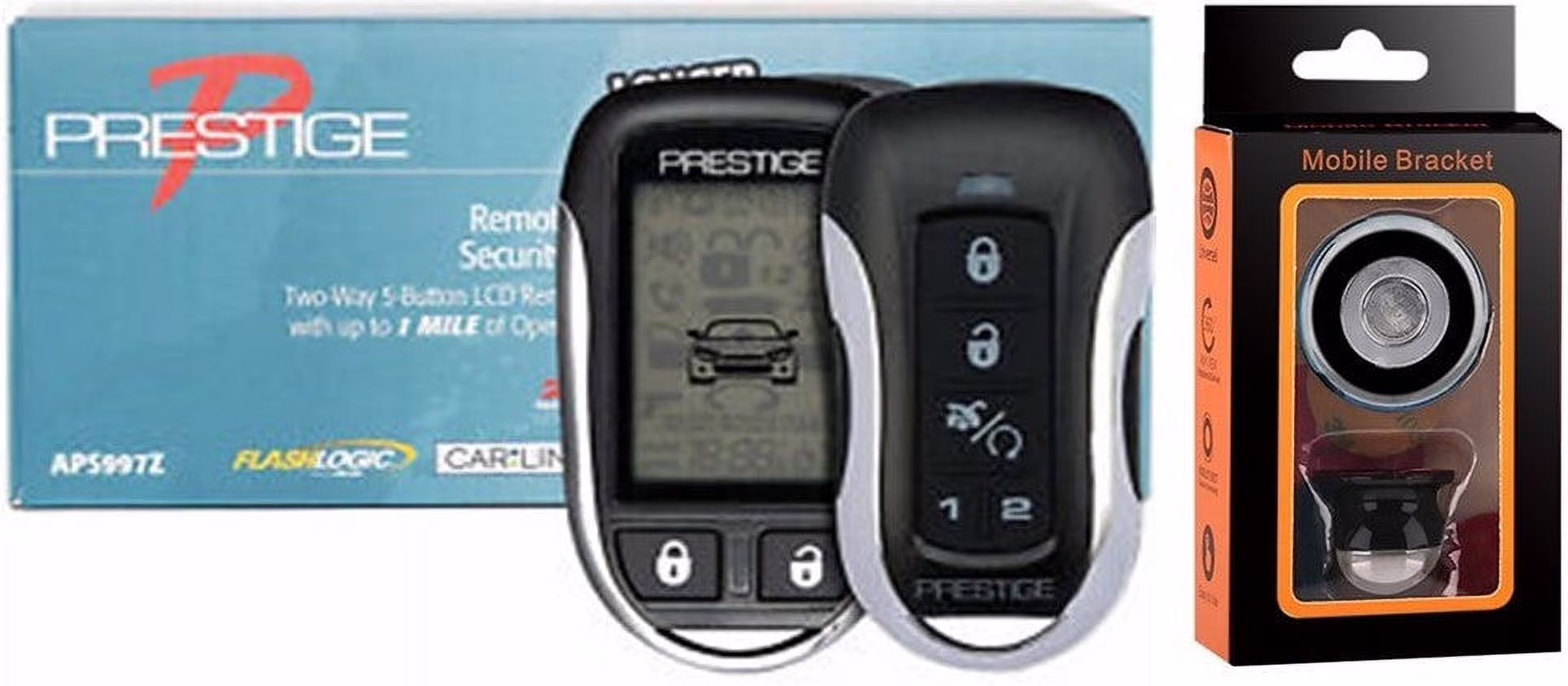 Prestige APS997ZLR Two-Way LCD Remote Start and Alarm System with 1-Mile Range (Silver, 1 Pack) 3RxRD