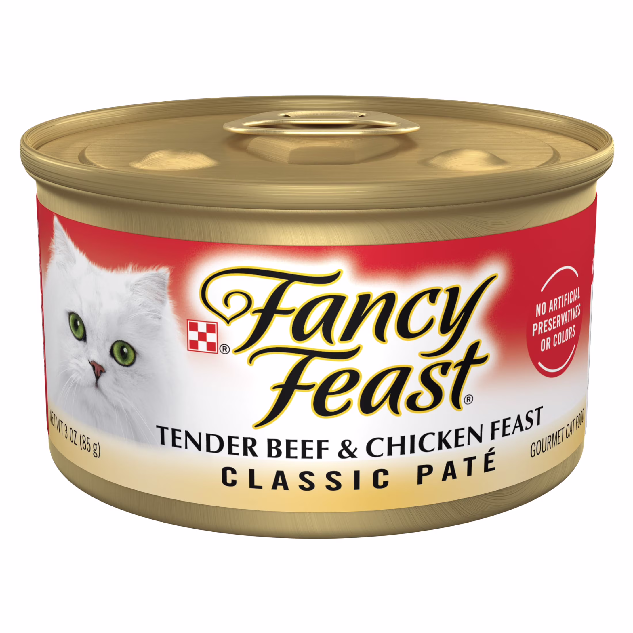 Fancy Feast Tender Beef and Chicken Classic Pate Grain Free Wet Cat Food (3 oz) ooPBd