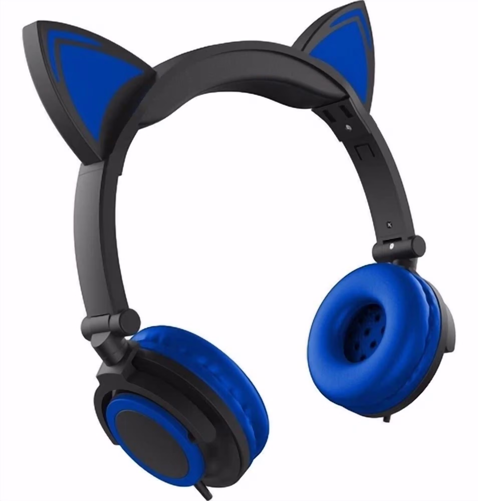 Rhea Hype Cat Ear LED Gaming Headphones with In-Line Microphone (Blue, One Size) KQELC