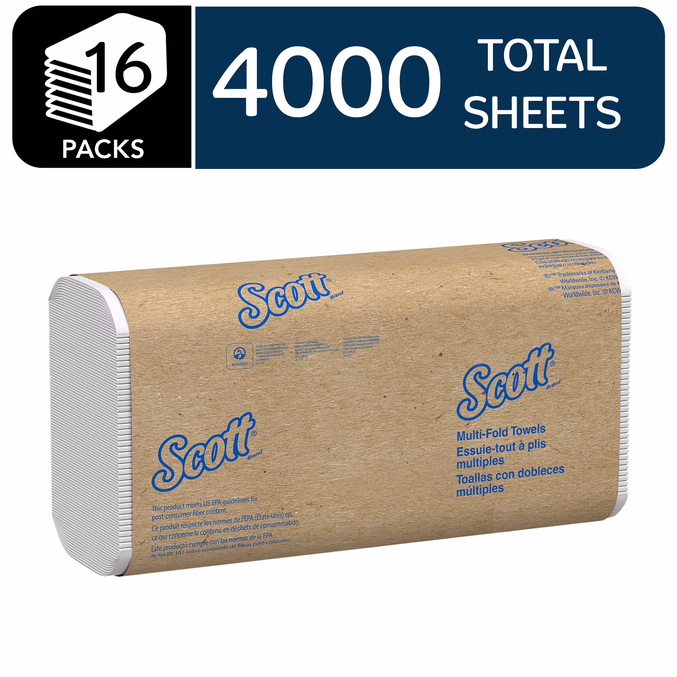Scott Professional Universal Multifold Paper Towels (White, 4,000 Sheets Total) yL3c1 - Image 4