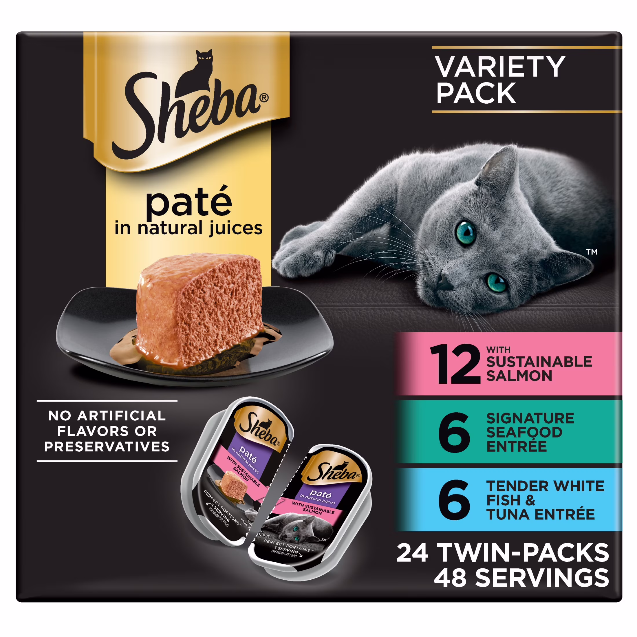 SHEBA Perfect Portions Variety Pack Pate Wet Cat Food (2.6 oz Twin-Pack Trays) pmPz3 - Image 9