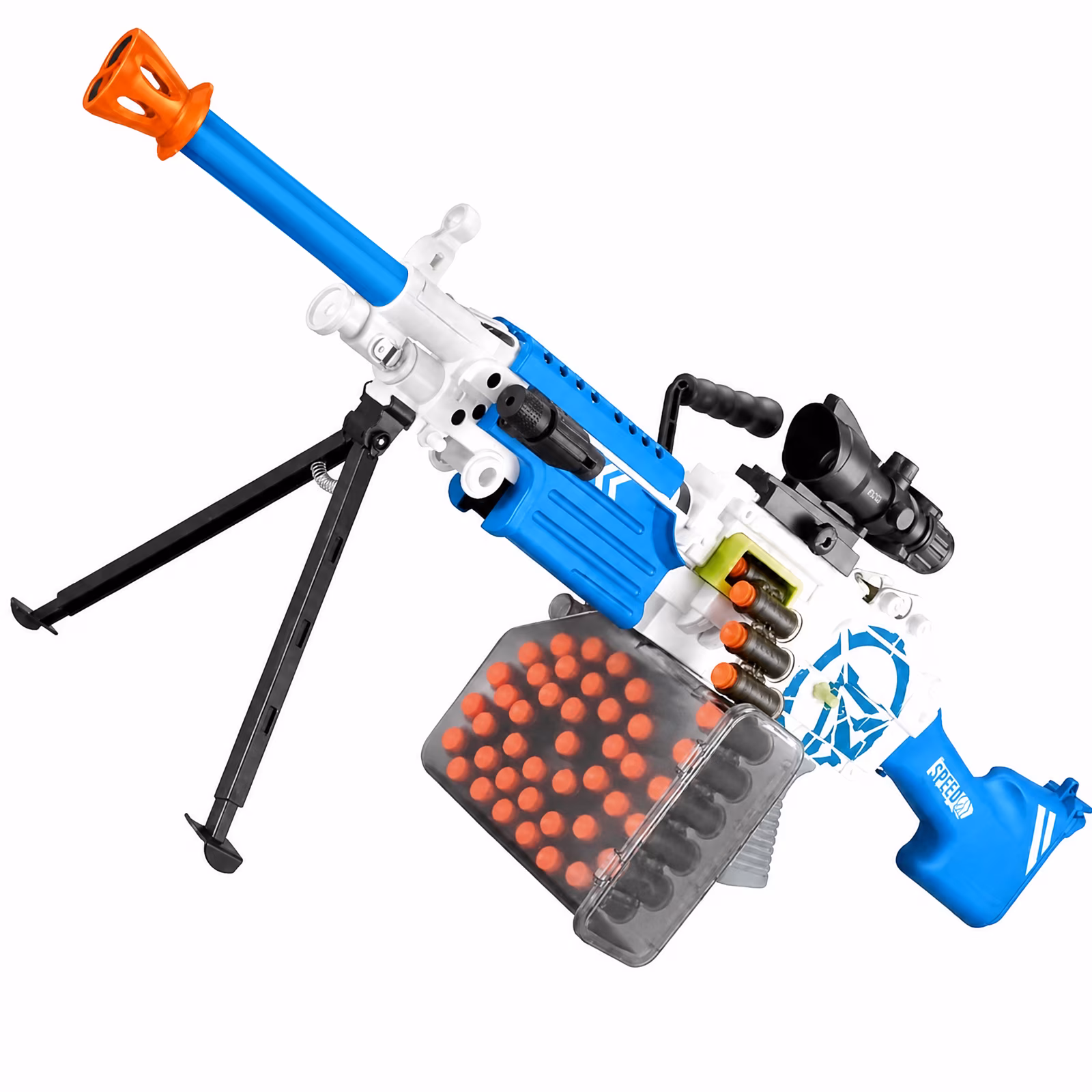 ULEEN Soft Dart Foam Blaster with Three Fire Modes (Blue, 50 ft Range) 3PqSn