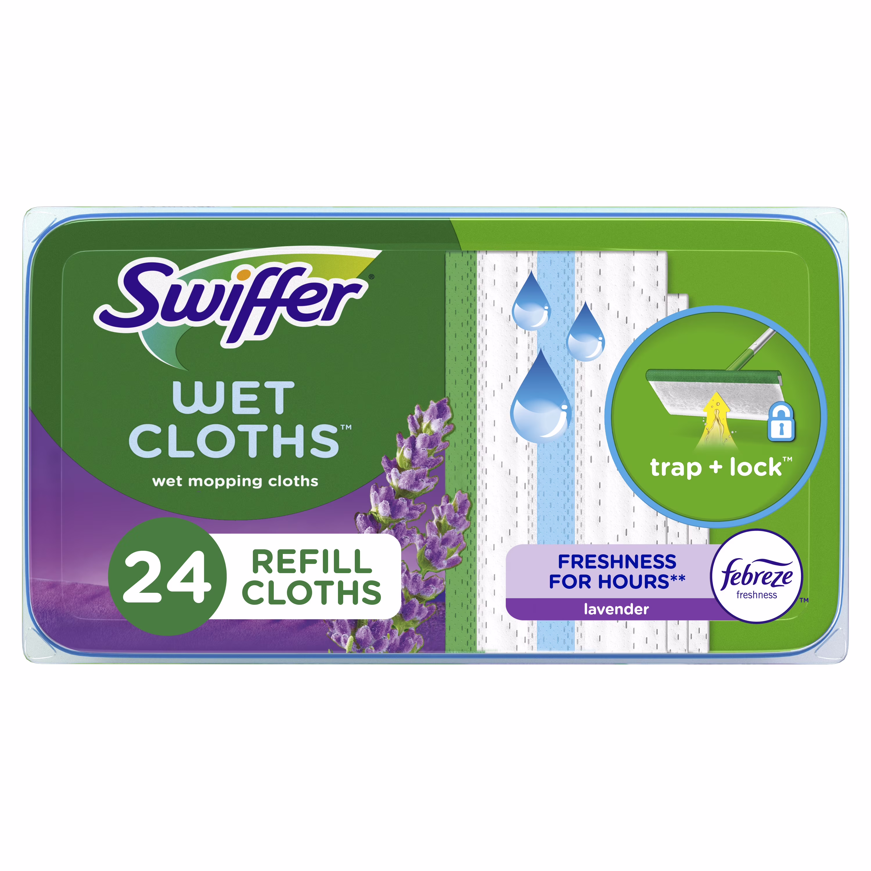 Swiffer Sweeper Wet Mopping Cloths, Lavender Scent (Lavender, 24 Count) Lqs6w