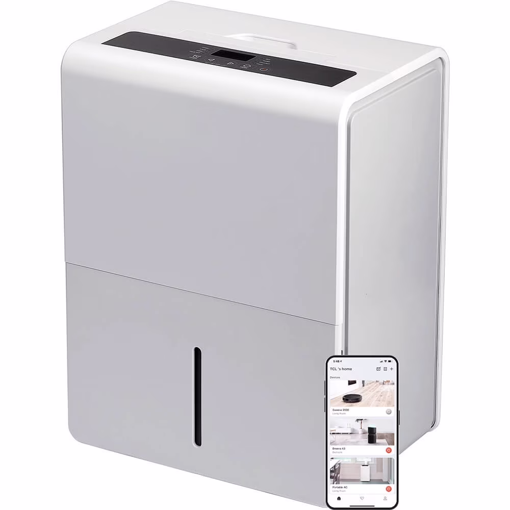 TCL 50 Pint Dehumidifier for Large Rooms up to 4500 sq ft (White, 50 pt) I6lOz