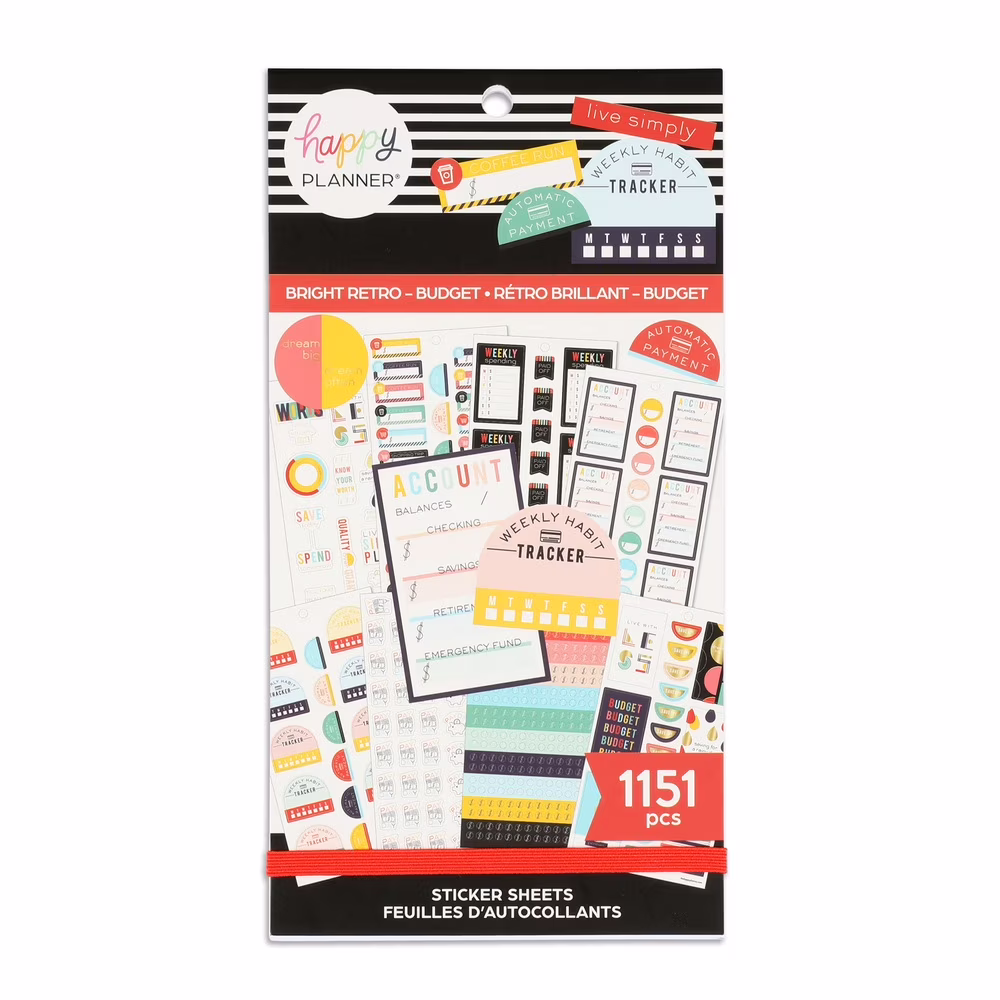Happy Planner Sticker Book for Planners and Appointment Journals (Multicolor, 30 Pages, 1151 Stickers) 4w3Aa