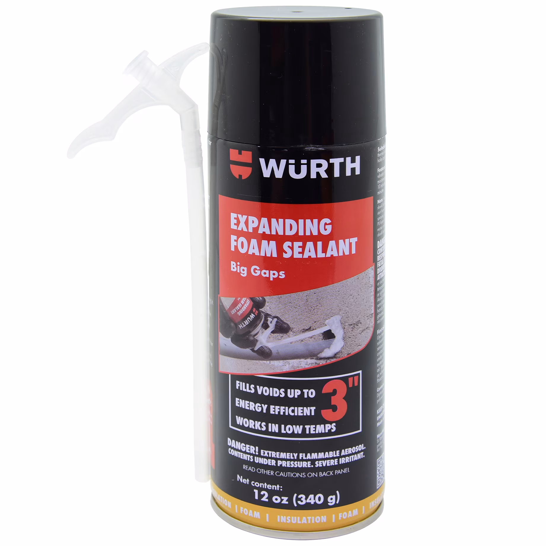 WΓΌrth Expanding Foam Sealant for Large Gaps and Cracks (White, 12 oz) LEOe4 - Image 4