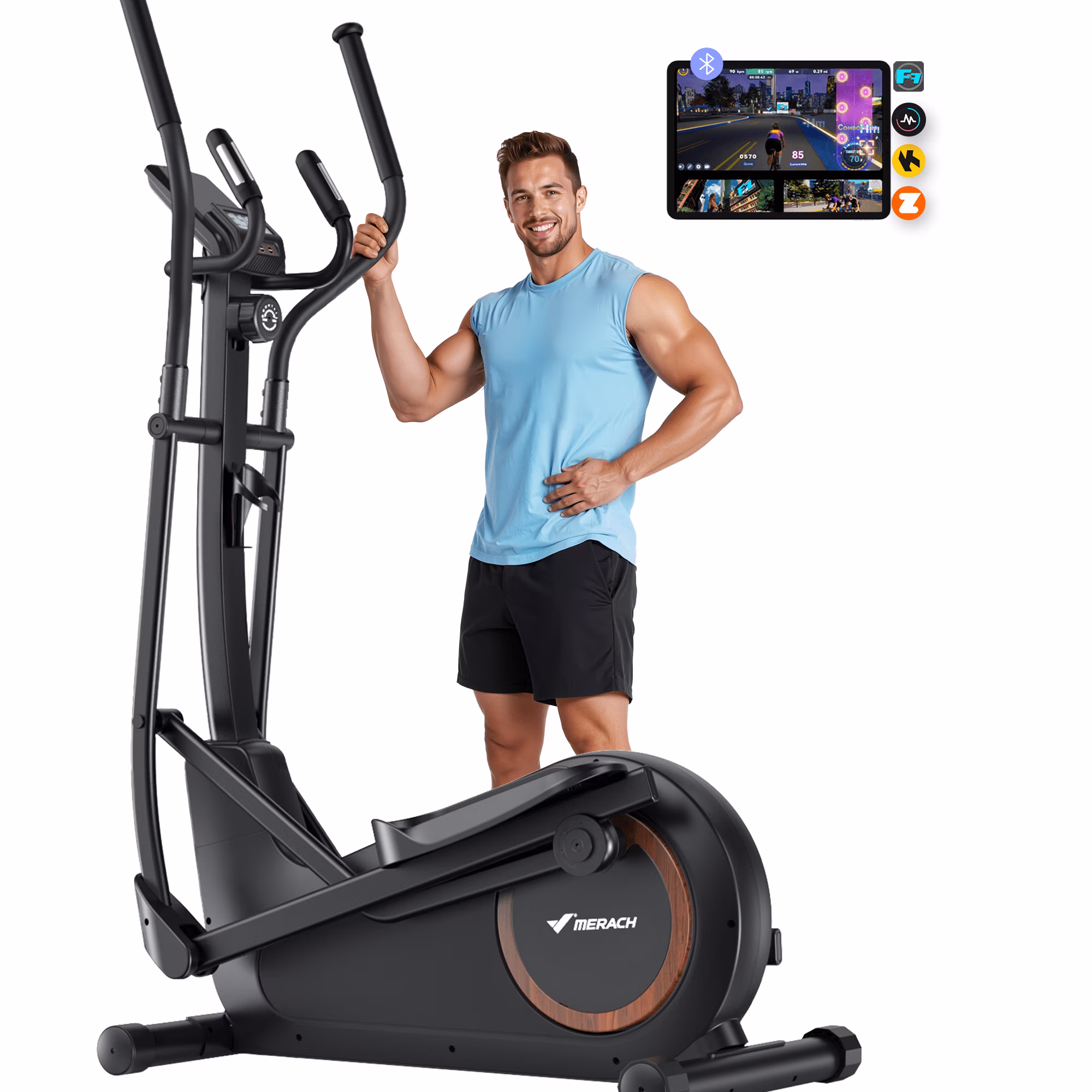 MERACH Elliptical Machine with 16 Resistance Levels, Quiet Home Cardio Fitness Equipment (16.5 in Stride) TuCqX - Image 5