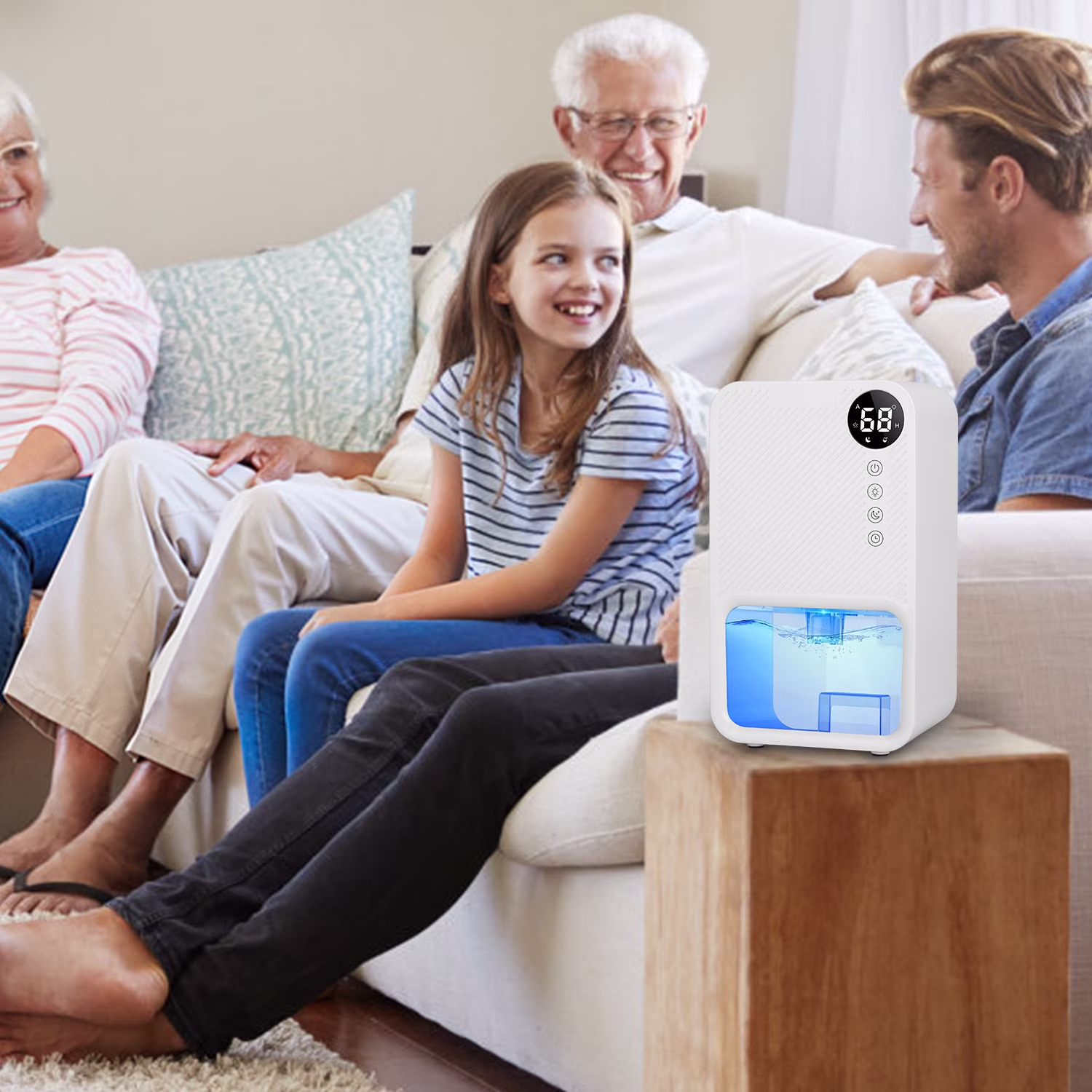 iMounTEK Portable Dehumidifier for Home, Quiet Small Room Moisture Remover with Auto Shut-Off and 7-Color LED (White, 37 fl oz) XOGfj - Image 5