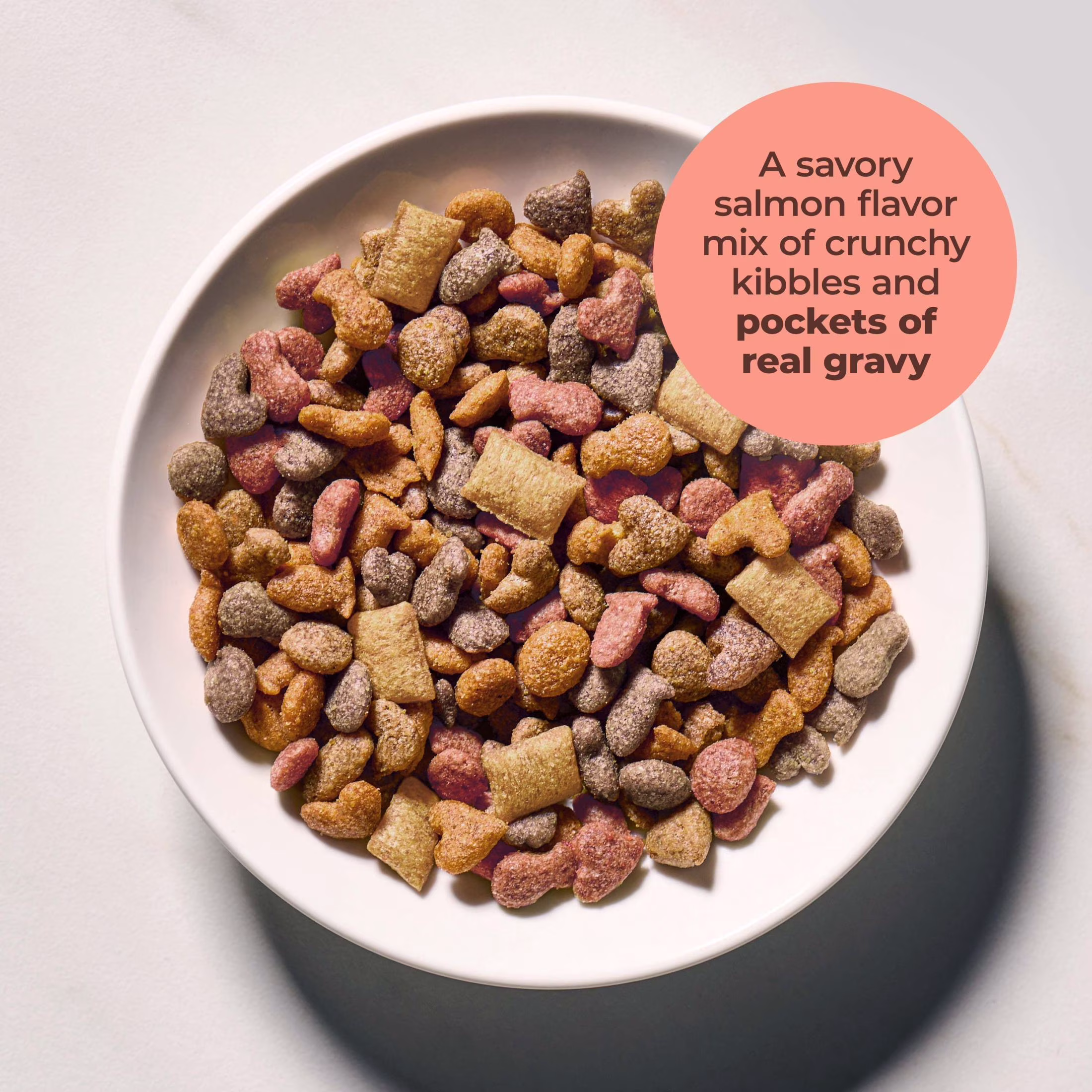 Meow Mix Gravy Bursts Savory Salmon Flavor Dry Cat Food (3 lb) 9FEZC - Image 5