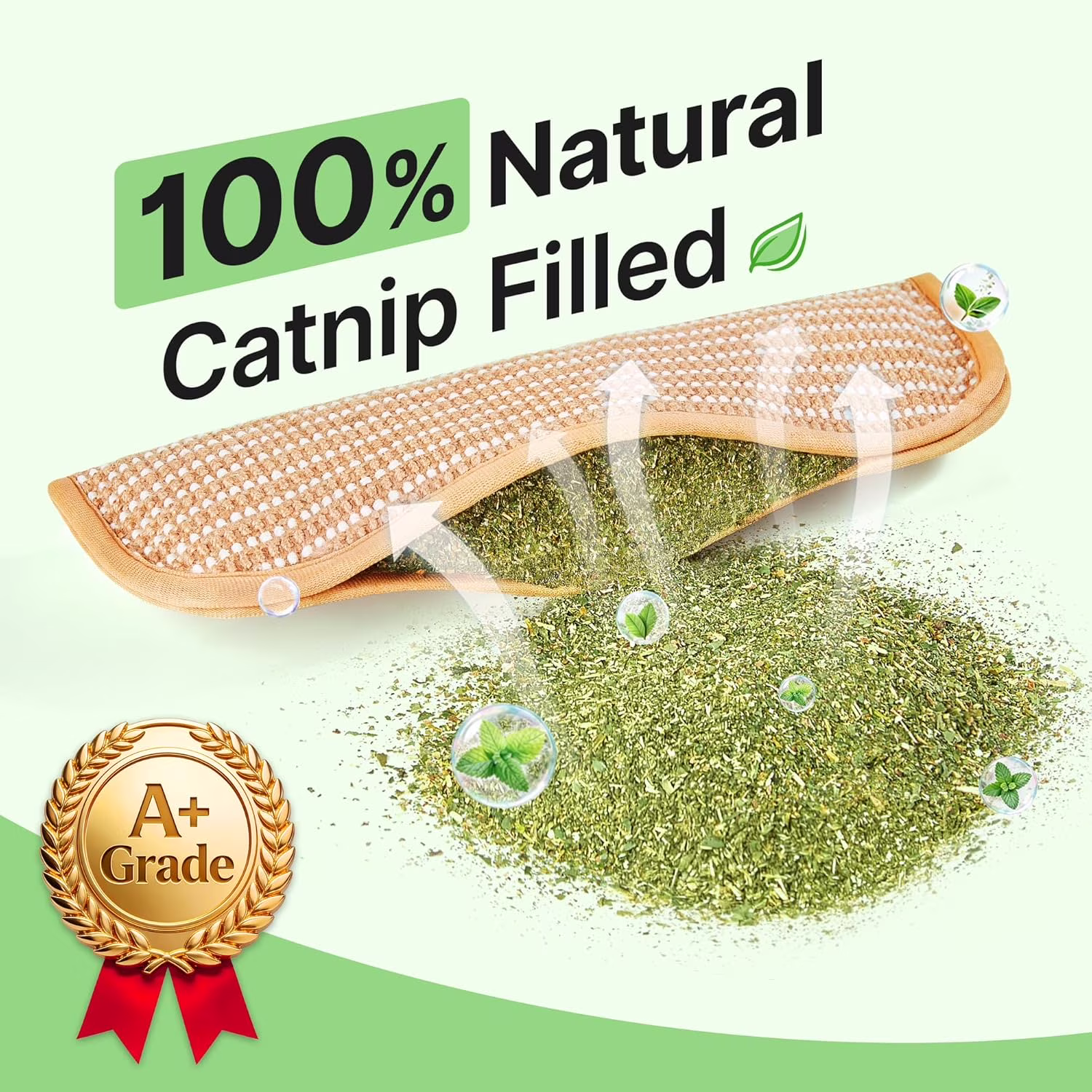 Alausala Catnip Kicker Toys for Indoor Cats, Sisal Scratching Pad, Bite Resistant Teething Toy (2 Pack, 13.4 in x 3.7 in) 30pJD - Image 6