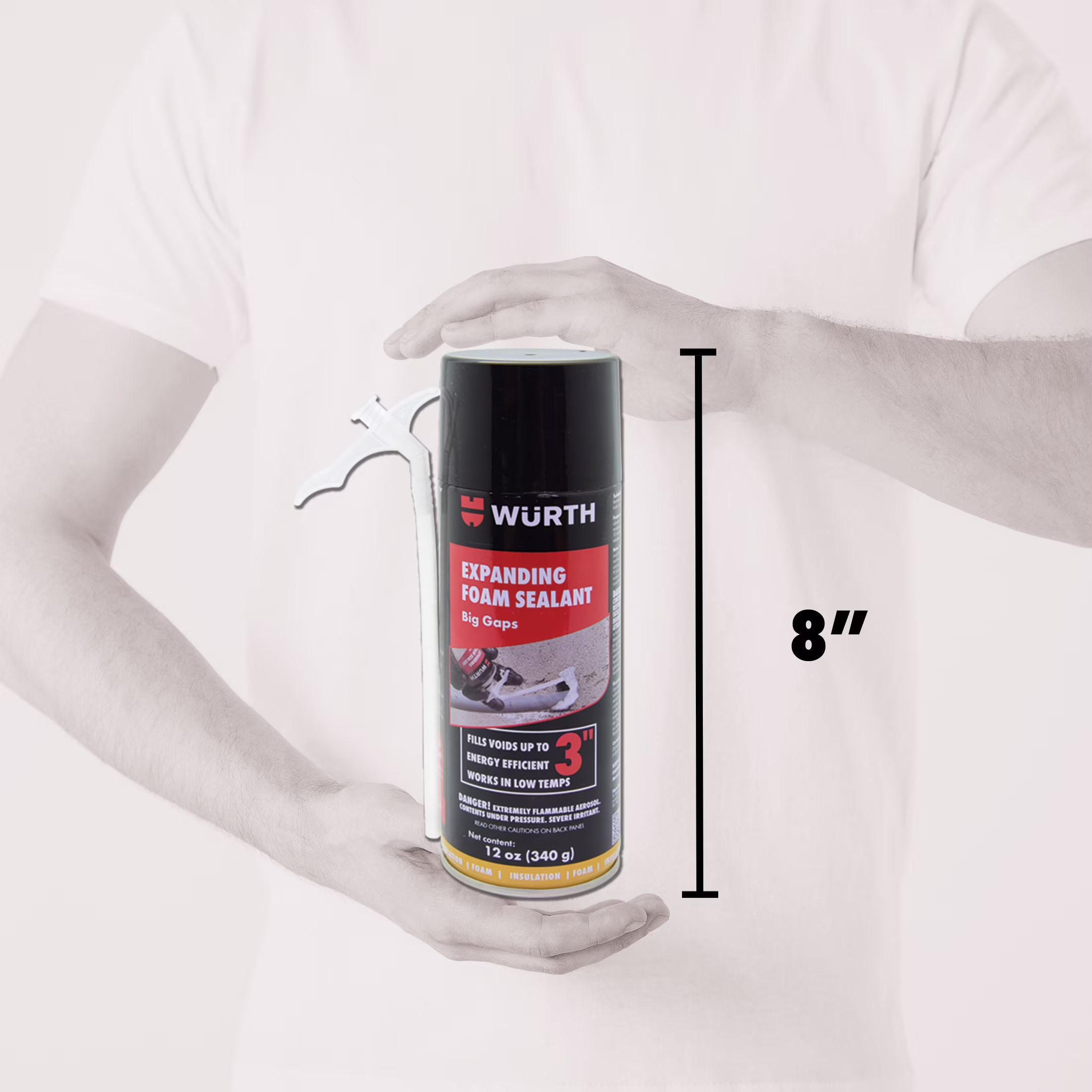 WΓΌrth Expanding Foam Sealant for Large Gaps and Cracks (White, 12 oz) LEOe4 - Image 3