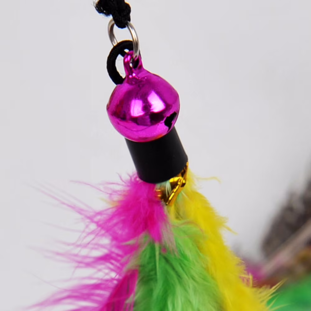 OAVQHLG3B Interactive Cat Wand Toy with Feather Refills and Bell (1 Pack) 6Waht - Image 2
