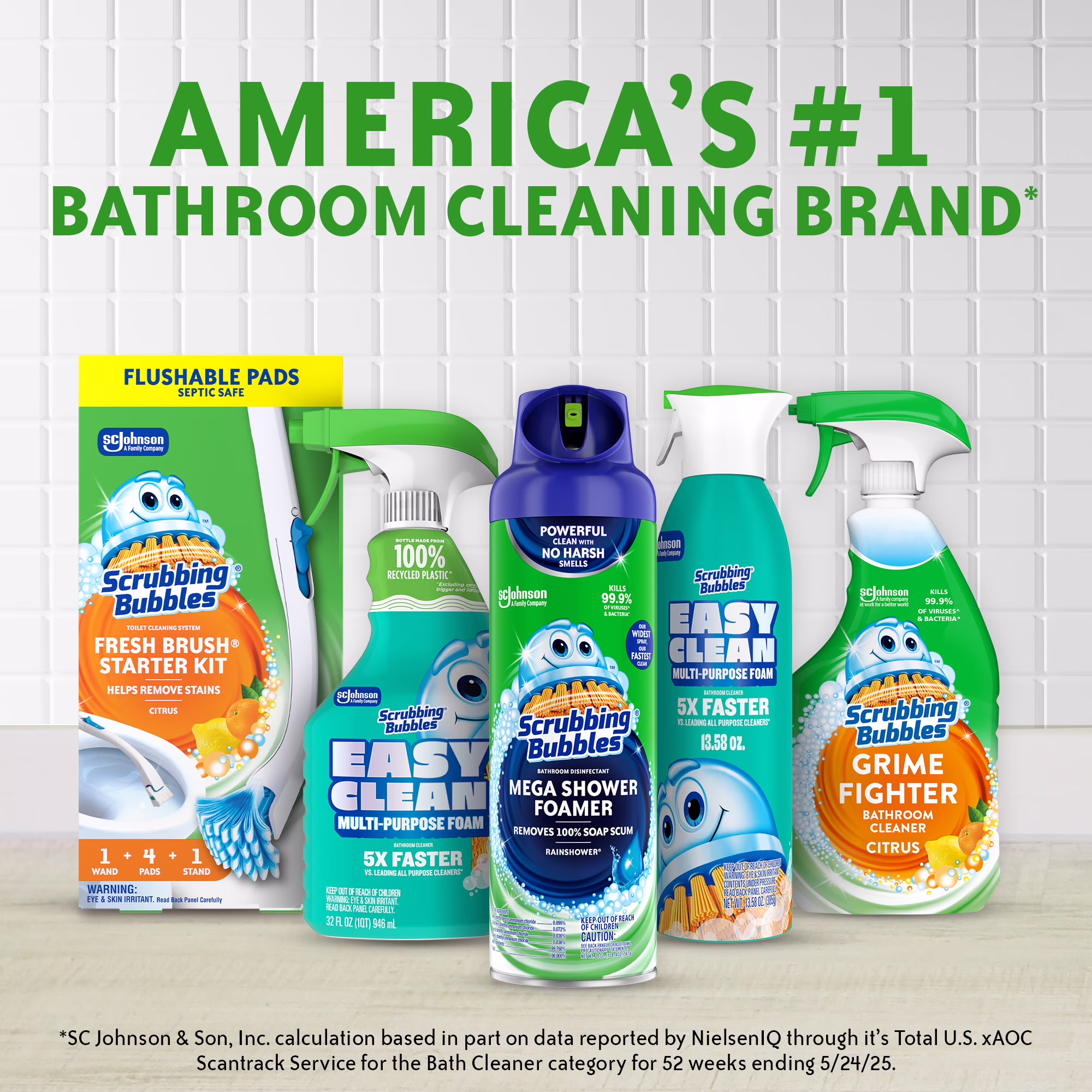 Scrubbing Bubbles Fresh Gel Toilet Cleaning Stamp (Rain Shower, 4 Refills) 05xE2