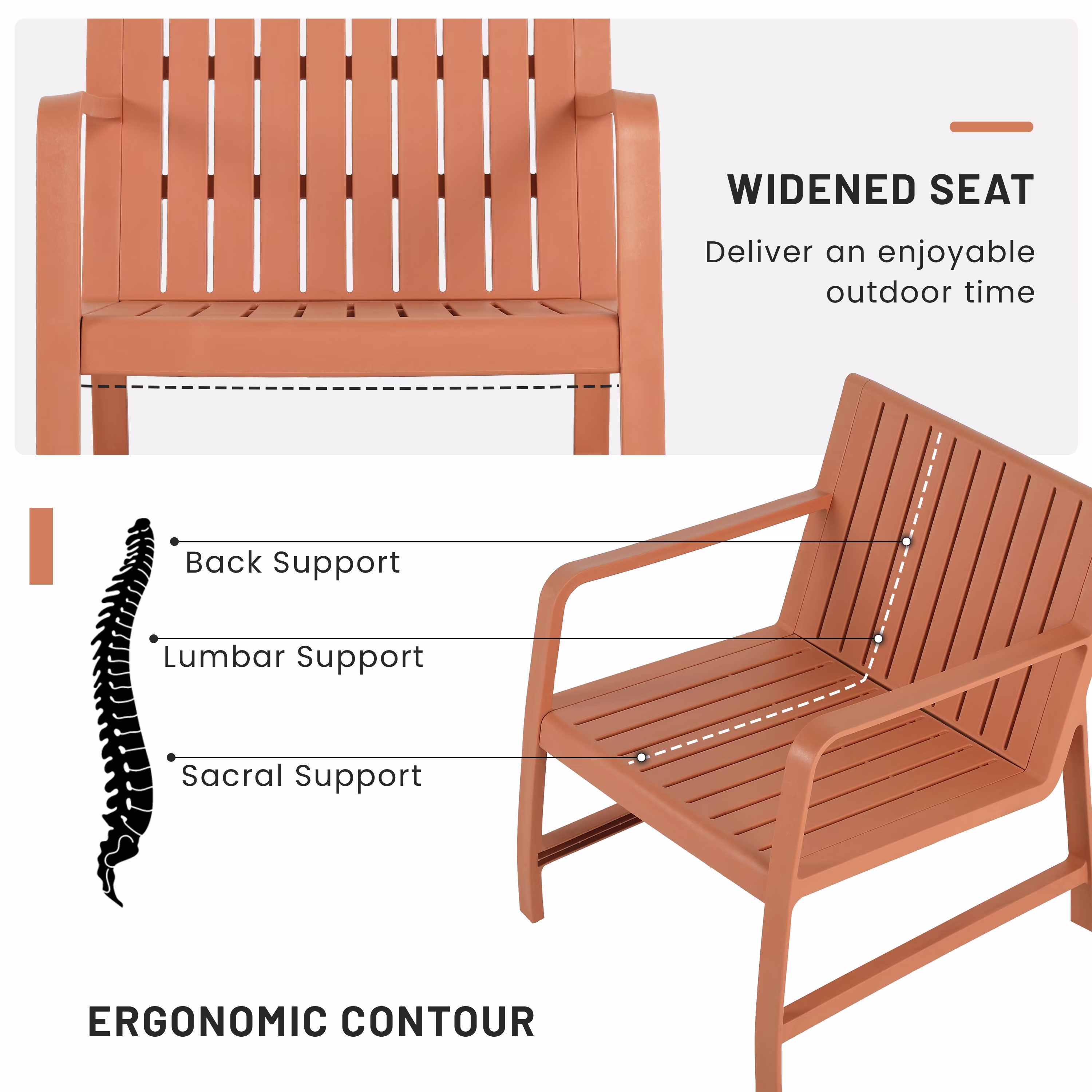 Sunny Caylin 2-Piece Patio Conversation Set, Weatherproof Indoor Outdoor Furniture with Chair and Coffee Table (Apricot Brown) eHeMX - Image 7