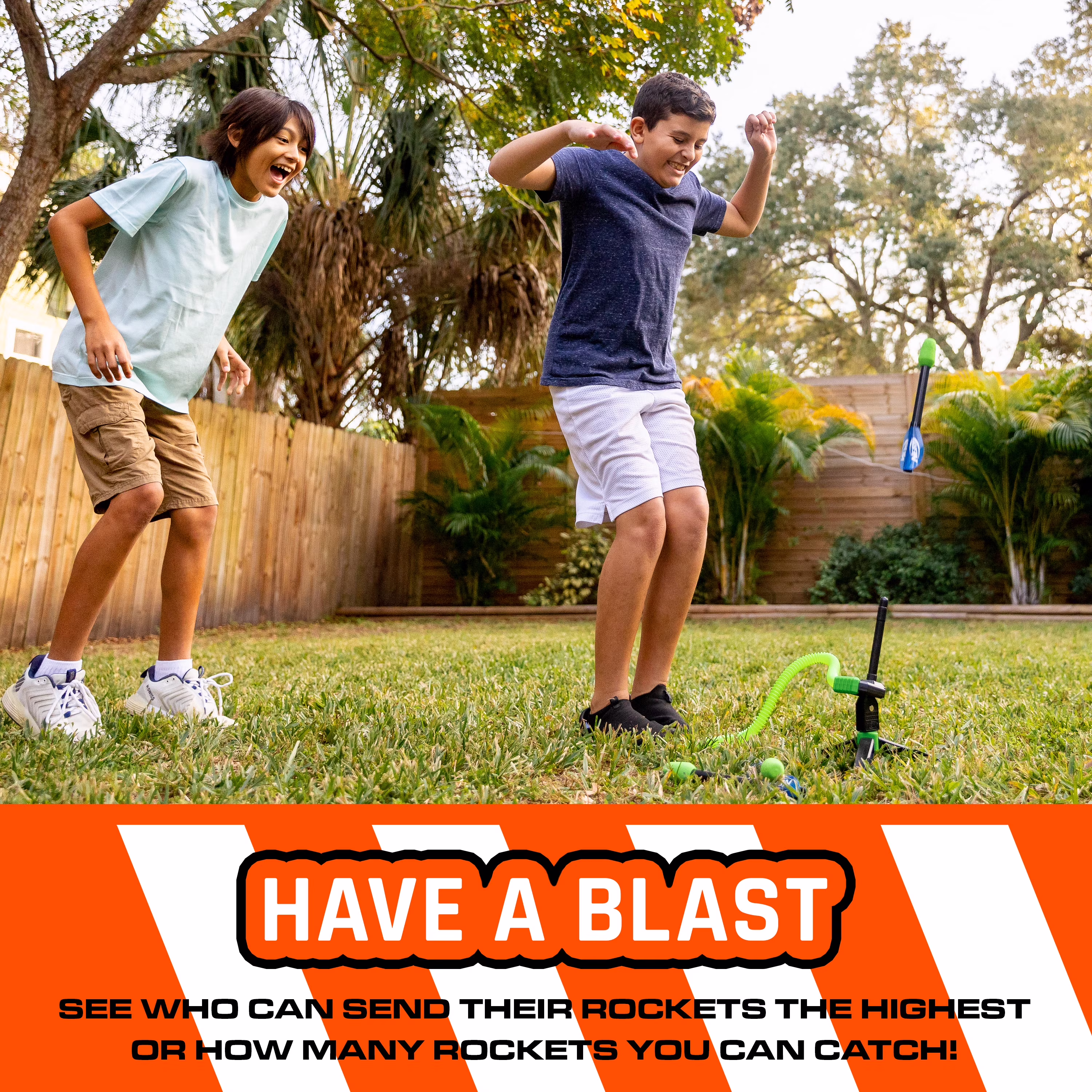 Nerf Rip Rocket Launcher Stomp-Powered Outdoor Toy Set (Green, 3-Pack) 1cMq7 - Image 8