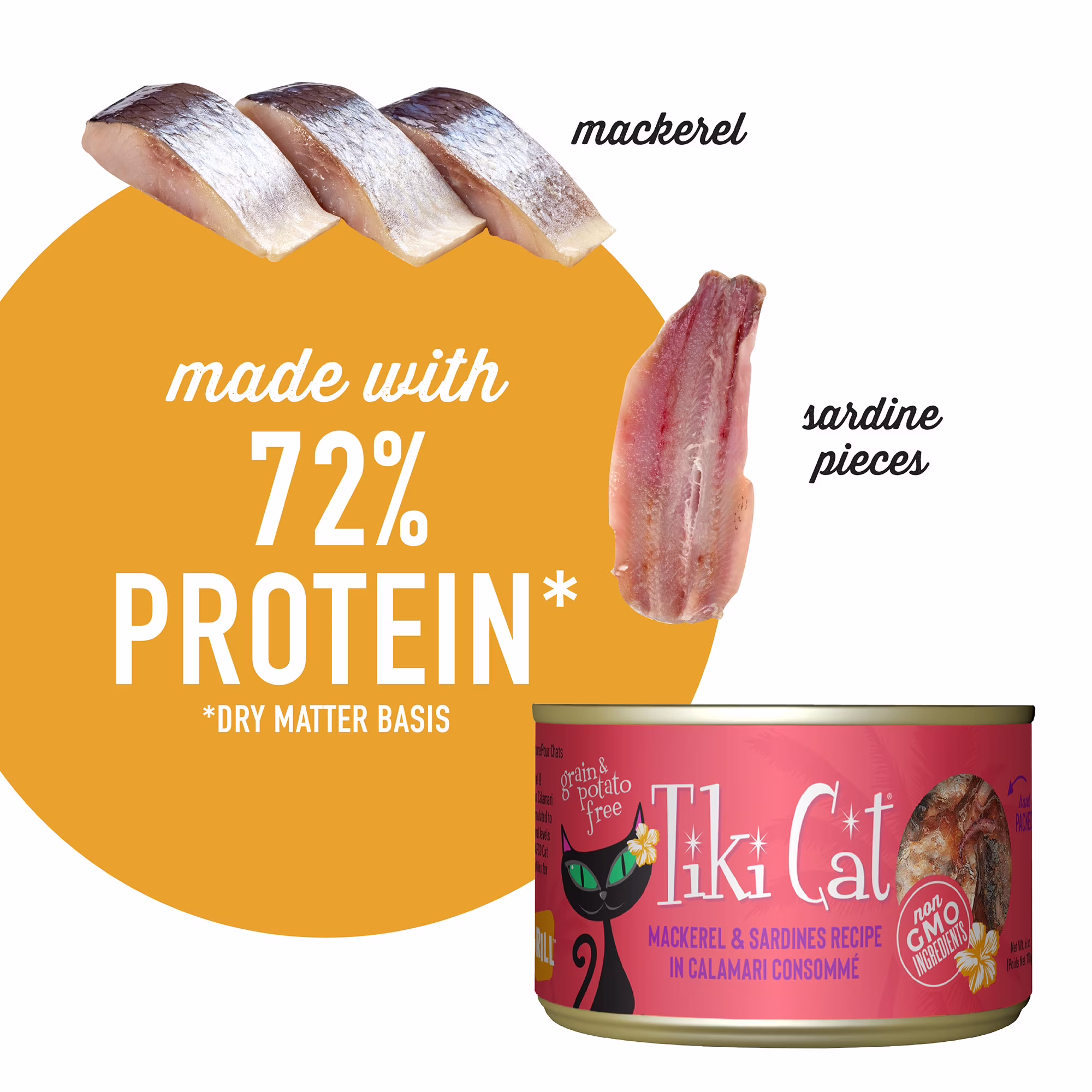 Tiki Pets Cat Grill Wet Cat Food, Mackerel & Sardines Recipe (6 oz) 8kTK8