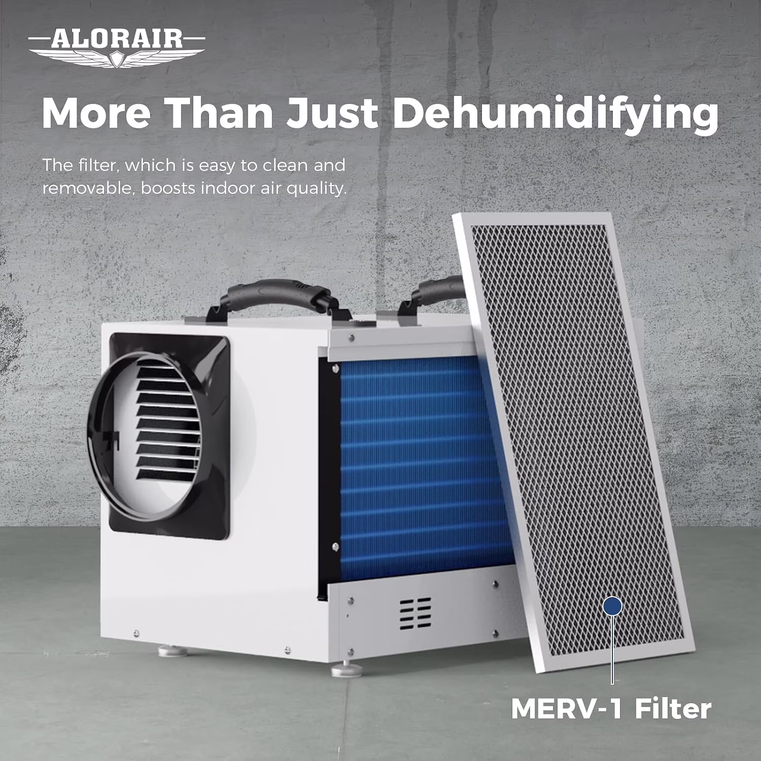 AlorAir Crawl Space Dehumidifier, 120 PPD Energy Star Commercial Basement Dehumidifier with Wi-Fi App Control (White, 19.2 x 12.2 x 13.3 in) QxTWQ