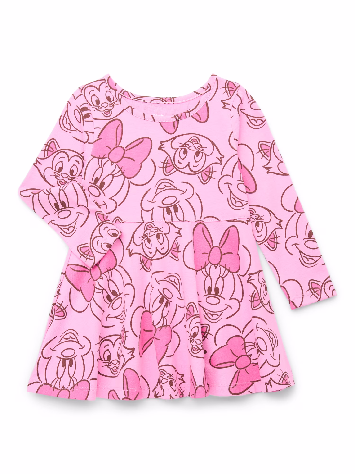 Minnie Mouse Toddler Girls Long Sleeve Print Dress (Pink, 12M-5T) ab2mJ - Image 3