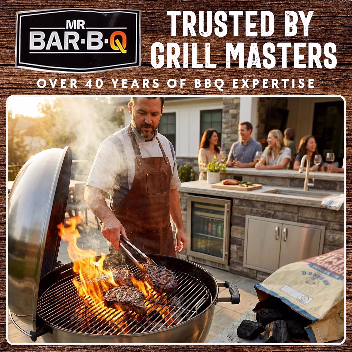 Mr. Bar-BQ All Natural Hardwood Lump Charcoal for Grilling and Smoking (20 lb) FggPo - Image 7