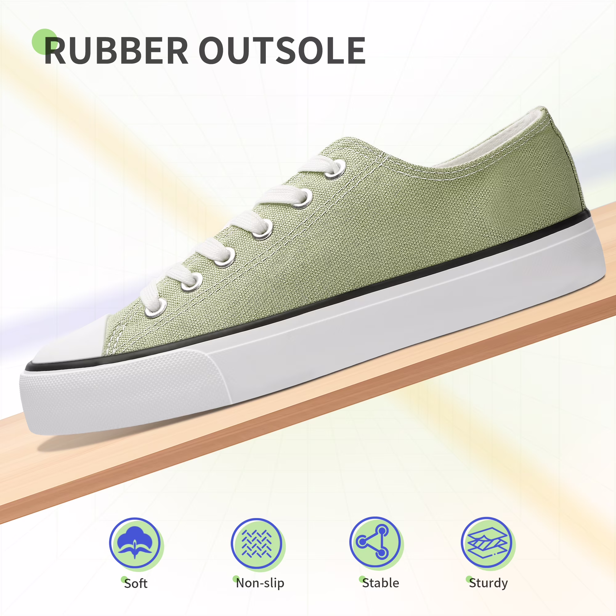 Aomais Womens Canvas Fashion Sneakers Classic Low Top Casual Walking Shoes (Grass Green, US 10) uCuyl - Image 3