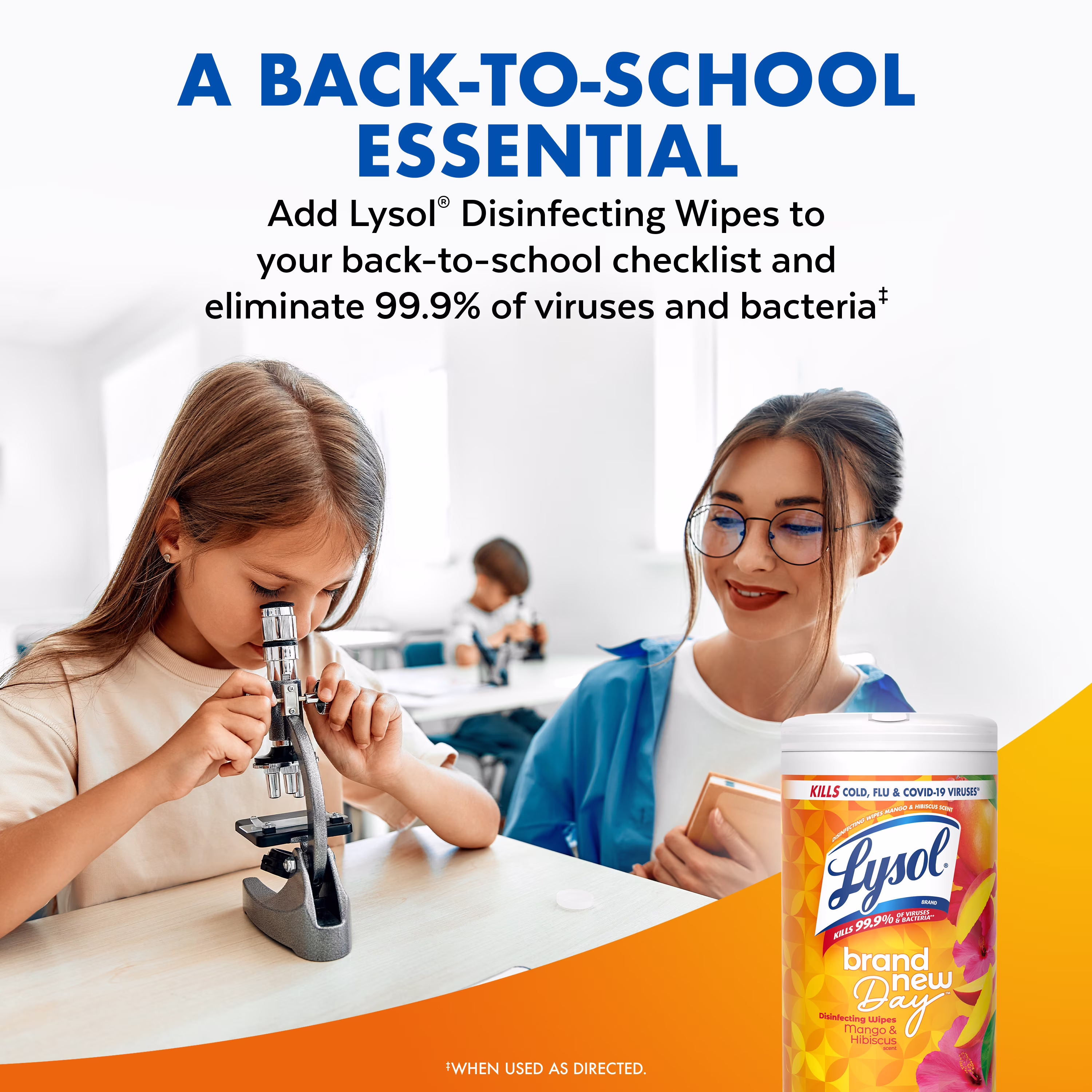 Lysol Disinfecting Wipes, Multi-Surface Antibacterial Cleaning Wipes, Mango & Hibiscus Scent (White, 80 Count) Ns1fM