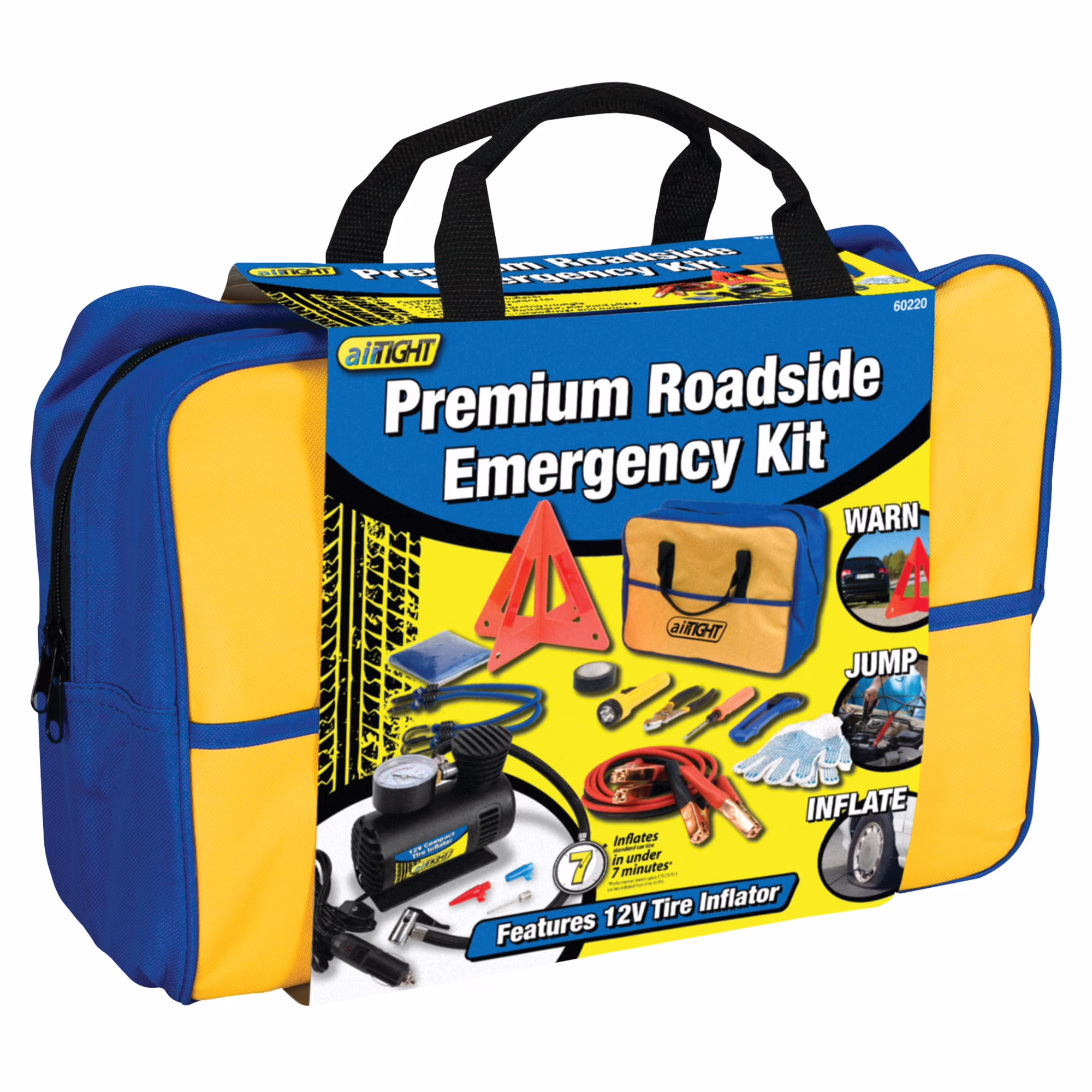 Performance Tool Premium Roadside Emergency Kit with Jumper Cables and Tire Inflator (1 Kit) tr5zs - Image 6
