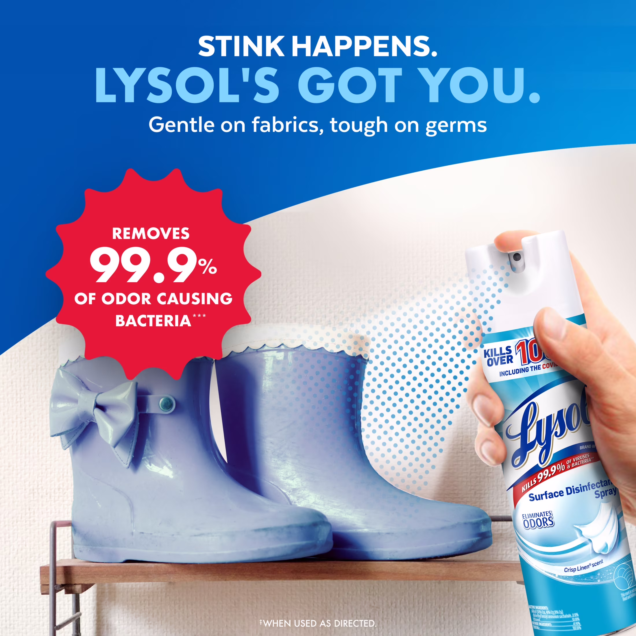 Lysol Disinfectant Spray, Sanitizing and Antibacterial Surface Cleaner, Crisp Linen Scent (4 Pack, 19 fl oz) k7lKV